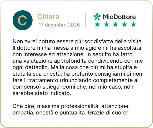 Recensione di Chiara su MioDottore